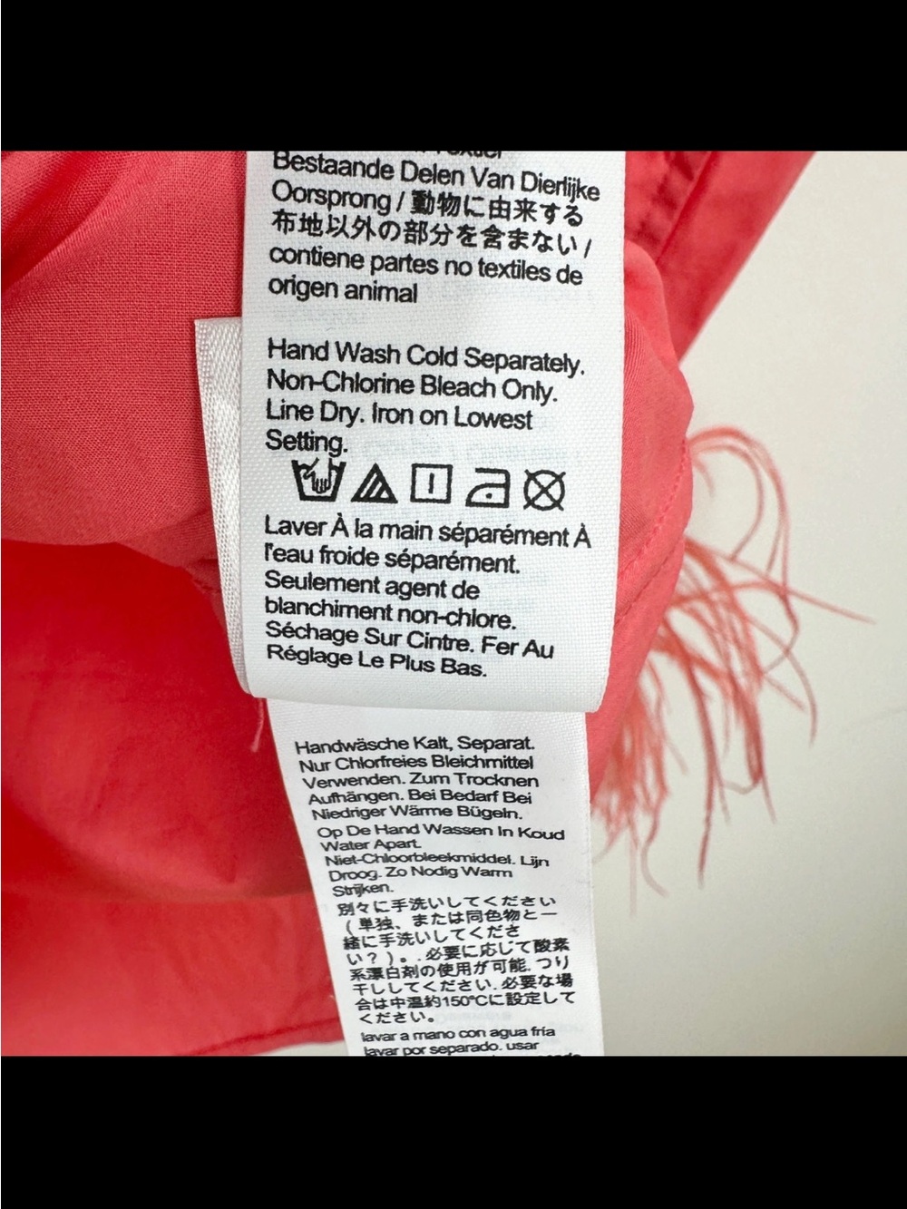 J.Crew Collection Feather Trim Poplin Button Up Shirt Coral Pink US 4 NWOT - Picture 9 of 11